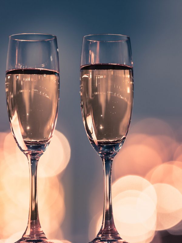 Champagne with a city lights.