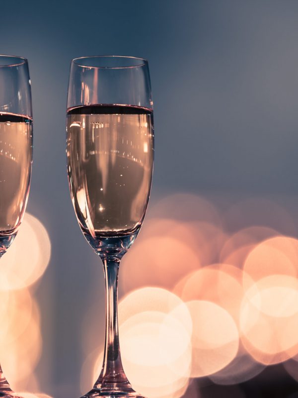 Champagne with a city lights.